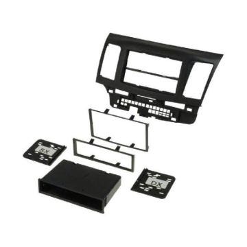 Facade Autoradio 1Din Mitsubishi Lancer 08-10 - Noir - avec vide-poche - ADNAuto
