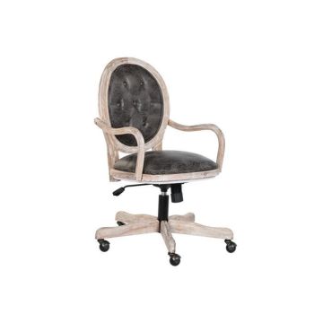 chaise de bureau en home office, vintage blanc, marron