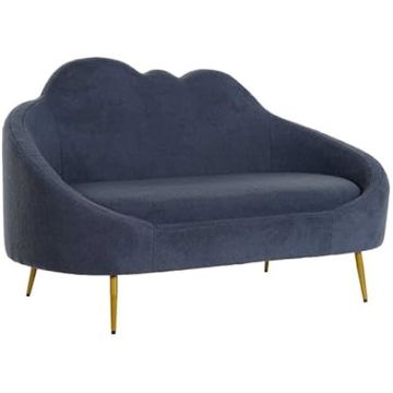 Canapé - DKD HOME DECOR - Standard - 2 places - Métal - Bleu et or