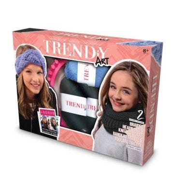 Kit créatif TrendiY Art : Bandeau tressé et écharpe tricotée aille Unique Coloris Unique