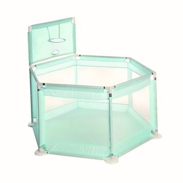 Mini parc de jeux diamtre 150 cm vert pour bb avec panier de basket