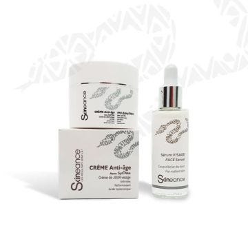 SKINEANCE –Crème jour 50ML+Sérum Visage 30ML-Actifs anti-âge - Réduit les rides d'expression, les ridules, les poches et les cernes