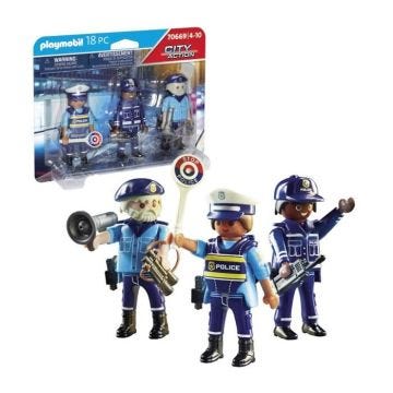 PLAYMOBIL - 70669 - Police Equipe de policiers - Bleu - Mixte - 4 ans et plus