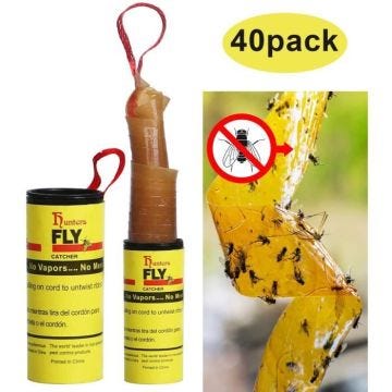 Attrape Mouche Papier Tue Mouche l'intérieur à l'extérieur Utilisez Les Mouches, Les moustiques et Autres Insectes Volants(40 Roule