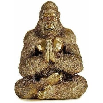 Figurine décorative - GIFT DECOR - Gorille Yoga - Dorée - 16 x 27,5 x 22 cm - 4 unités