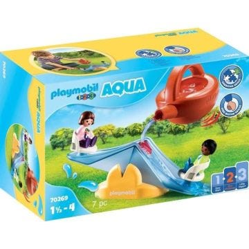 PLAYMOBIL 1.2.3 - 70269 - Balançoire aquatique avec arrosoir - Mixte - Rouge - Enfant - 18 mois - Plastique