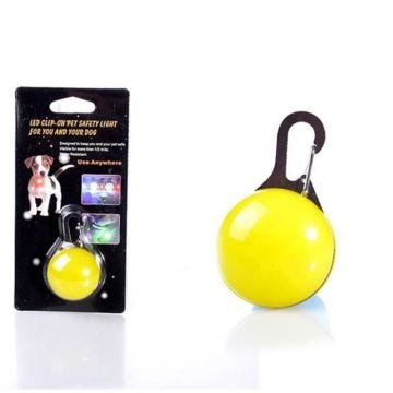 Chiens mignons Glowing Colliers de chien Ronde Pendentifs Led clignotant collier pour animaux-Jaune