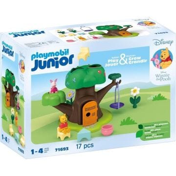 PLAYMOBIL Junior 71693 Winnie l'ourson et Porcinet avec cabane, 17 pièces, Junior & Disney, Dès 12 mois