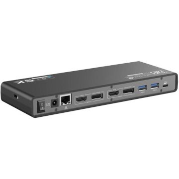 T’NB Station d’Accueil Double Ecran 4K60Hz, 14 en 1, HDMI et DisplayPort, 4X USB-A 3.0, 2X USB-C 3.0, Compatible Windows, macOS, Lin
