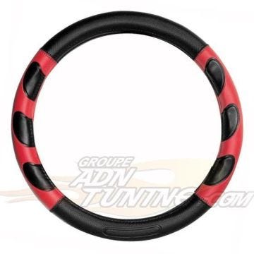 Couvre volant -GRIP- Noir/Rouge/Noir - BC Corona