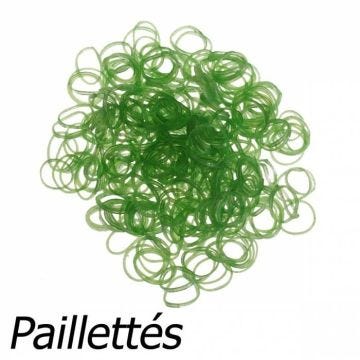 300 élastiques Loom - Vert pailleté - Loom