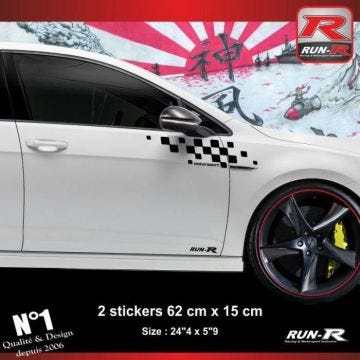 Sticker - ADNAUTO - VOLKSWAGEN GOLF 7 - Lot de 2 - Noir - Résistant aux UV
