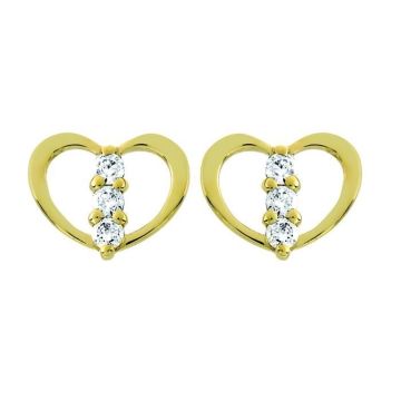 Boucles d'Oreilles femme - BRILLAXIS - Boucles d'oreilles Brillaxis coeur OZ - Couleur de la matière:Jaune