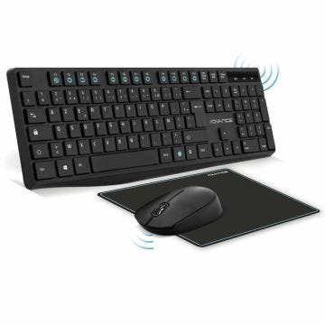 ADVANCE – Pack ELITE WIRELESS COMBO - Clavier et Souris Sans Fil + Tapis AZERTY Slim Design