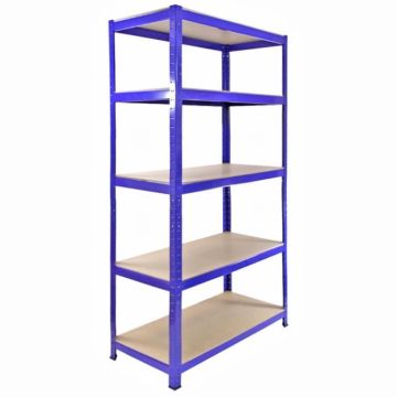 T-Rax Etagère de Rangement Bleu à 5 Tablettes, 90cm x 45cm x 180cm