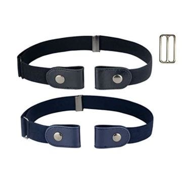 Boucle De Ceinture HWOEJ No Buckle Belt Ladies Invisible Elastic for Men/Women Jeans Pants Dresses Uniforms Taille-M
