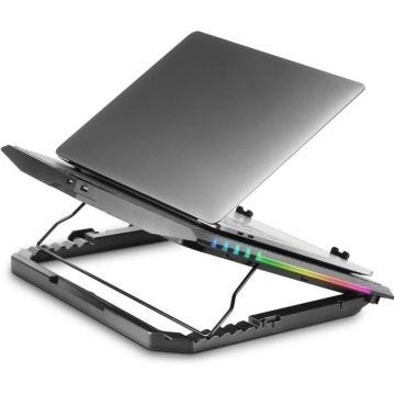 Mars Gaming MNBC5, Refroidisseur PC 17.3'' ARGB, 6 Ventilateurs, Smartphone Holder