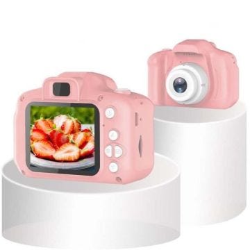 Appareil Photo Enfant 8MP HD Ecran 2.0 Pouces Portable SLR Jouet Numérique + SD 8Go Rose YONIS