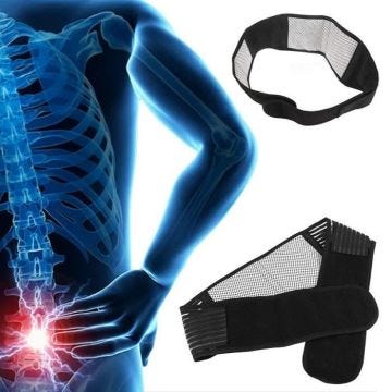 SHOP-STORY - Ceinture Lombaire Réglable Auto Chauffante Biomagnétique avec Pierre Tourmaline - Taille M - environ 105 cm