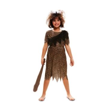 Déguisement troglodyte pour fille - Multicolore - Robe, diadème et ceinture compris - A partir de 99 ans