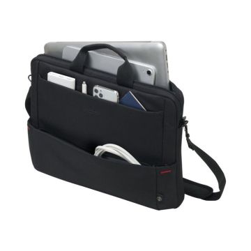 DICOTA Sacoche Ecologique SLIM + BASE Noir Pour PC Portable 13-15.6" Beaucoup d'espace de rangement, Mousse HDF Garantie a vie D3183