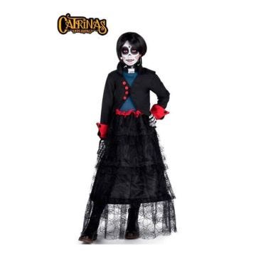 Déguisement Catrina Zoe fille - Catrinas Underworld - Robe, veste, gants, tatouages, perruque et accessoires