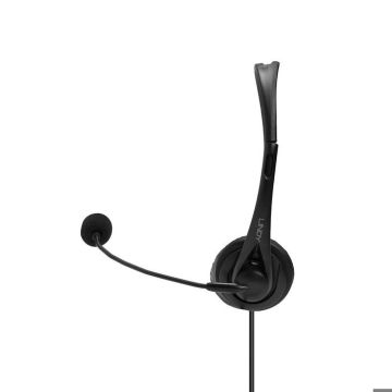 Casque sur-oreille - Lindy - USB - Noir - Filaire - Micro réglable