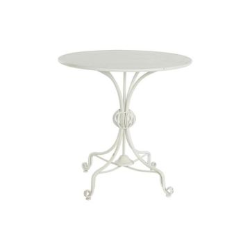 table d'appoint traditionnel blanc bois 81 cm