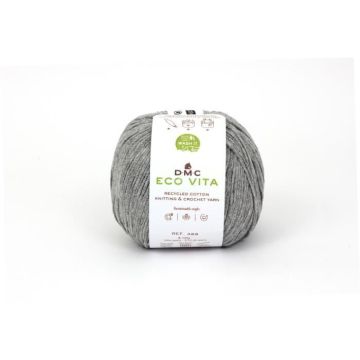 Fil Coton Recyclé - DMC - 3mm - 100g - Tricot et Crochet - Couleur Gris 112