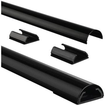 HAMA 00083170 Chemin de câble en PVC - Semi circulaire - 110/3,3/1,8 cm - Noir