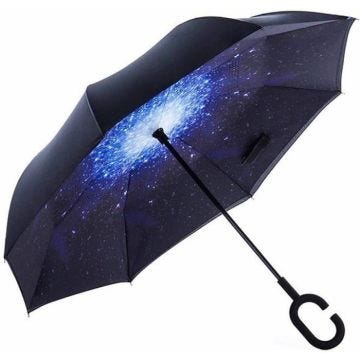 Parapluie - Inverse - Rouge - Automatique - Anti UV - Anti-Vent - Grande Taille