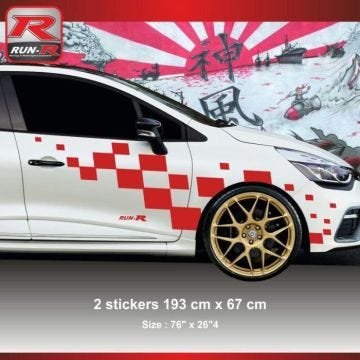 Sticker autocollant - ADNAUTO - Renault Clio RS - Rouge - Lot de 2 - Résistant aux UV