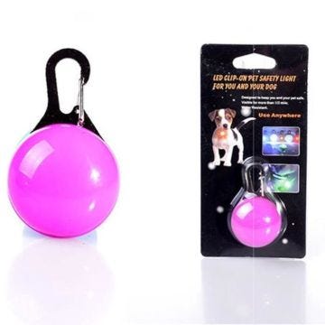 Chiens mignons Glowing Colliers de chien Ronde Pendentifs Led clignotant collier pour animaux-rose