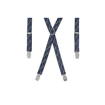 GASPARD Bretelles Homme Homme Fines - Fabrication artisanale en FRANCE - Croissillon bleu - Taille ajustable jusqu'à 130 cm