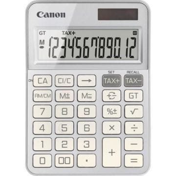 Calculatrice CANON KS 125KB Gris pastel avec 12 chiffres, design élégant et fonctionnel.