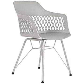 Chaise de Salle à Manger - DKD Home Decor - Modèle Standard - Polypropylène - Métal - Gris