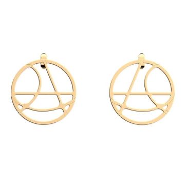 Boucles d'oreilles femme - Les Georgettes - Créoles Les Georgettes Valse dorées 30mm - Couleur de la matière:Jaune