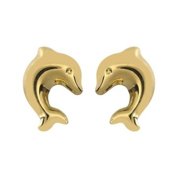 Toutes les boucles d'oreilles enfant - BRILLAXIS - Boucles d'oreilles à vis Brillaxis dauphin tout en or - Couleur de la matière:Ja