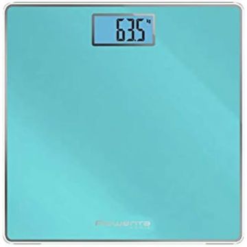 Pèse-personne électronique - ROWENTA - Classic BS1503 Carré Turquoise - Balance 180 kg - Mixte