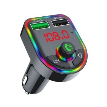 Bluetooth 5.0 émetteur FM voiture TF U disque lecteur MP3 récepteur audio mains libres sans fil USB Charge rapide