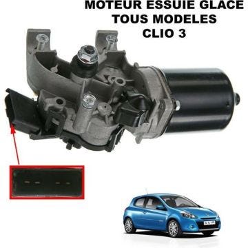 MOTEUR D'ESSUIE GLACE AVANT COMPATIBLE prévu pour RENAULT CLIO 3 TOUS MODELES
