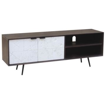 meuble tv style moderne mangue 140 cm