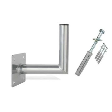 Support mural PREMIUMX 25 cm en aluminium certifié TÜV pour montage mural Montage pour bol, miroirs, antenne SAT TOP + Jeu de vis