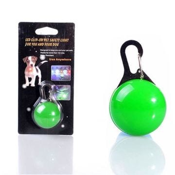 Chiens mignons Glowing Colliers de chien Ronde Pendentifs Led clignotant collier pour animaux-vert