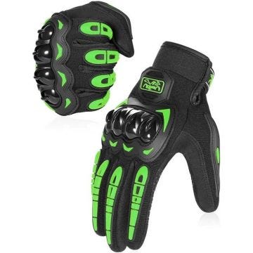Vert L,Gants de Moto,Gants à Écran Tactile Plein Doigt pour la Course de Moto,VTT,Escalade,Chasse,Motocross et Autres Sports