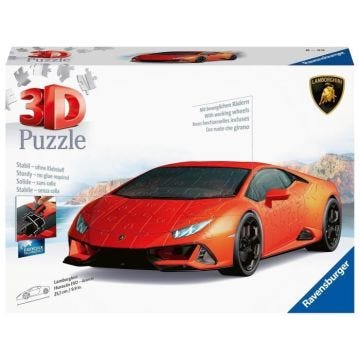 Puzzle 3D Lamborghini Huracán EVO Edition orange - Véhicules et engins - 108 pièces