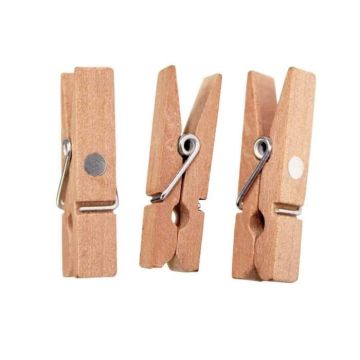 Pinces à linge aimantées 3,5 cm naturel x 10 pcs - MegaCrea {couleur}