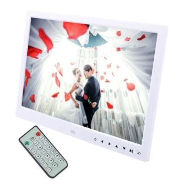 Cadre Numérique 13 Pouces Lecteur Média Photo Video Audio MP3 Haut Parleur Blanc YONIS