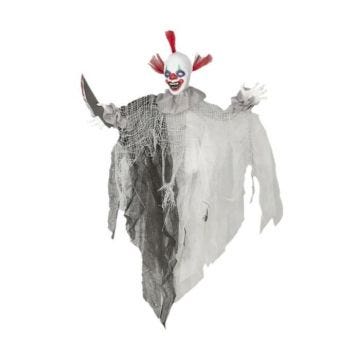 Clown fantôme!La décoration à suspendre clown assassin est un fantôme très original qui donnera cette ambiance ténébreuse et