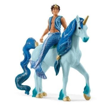 Figurine Trition Aryon et Licorne Bleue -Set de 2 Pièces - Jouets Durables pour Divertissement et Jeux de Simulation - Cadeau pour
